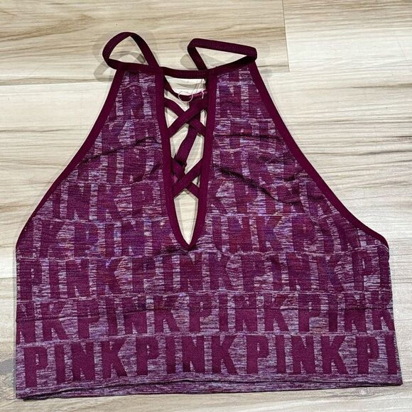 Victoria’s Secret PINK Cool and Comfy Bralette Maroon Women’s Small - Picture 1 of 3